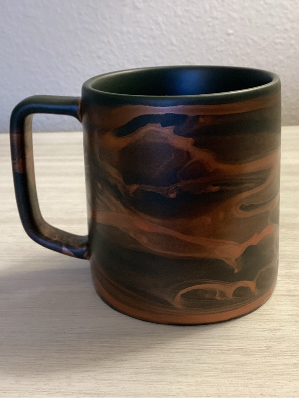 Starbucks 2022 Green & Copper Swirl Ceramic Coffee Mug 12 oz  – Limited Edition